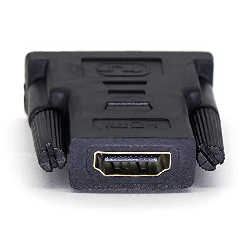 MulticoloredLED HDMI to DVI Adapter Gold Plated 1080P DVI Male to HDMI Female Converter Bi-Directional 24+1 DVI-D Port Converter, Black (2 of Pack)