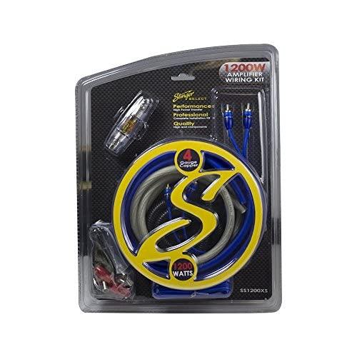 STINGER Stinger 4-Gauge Copper Amplifier Wiring Kit, 1200 Watt Sub Wiring Kit, Complete Amp Wiring KIt for Complete Installation (4 Gauge - 1200 Watt)