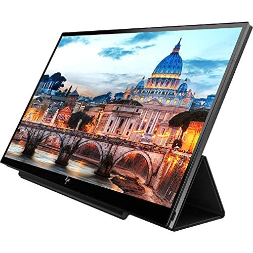 HP HP E14 FHD (1920x1080) Portable Monitor Travel Bundle with USB Type-C and Micro Bluetooth Speaker with Professional Sound, Built-in Microphone and Remote Shutter for Selfies