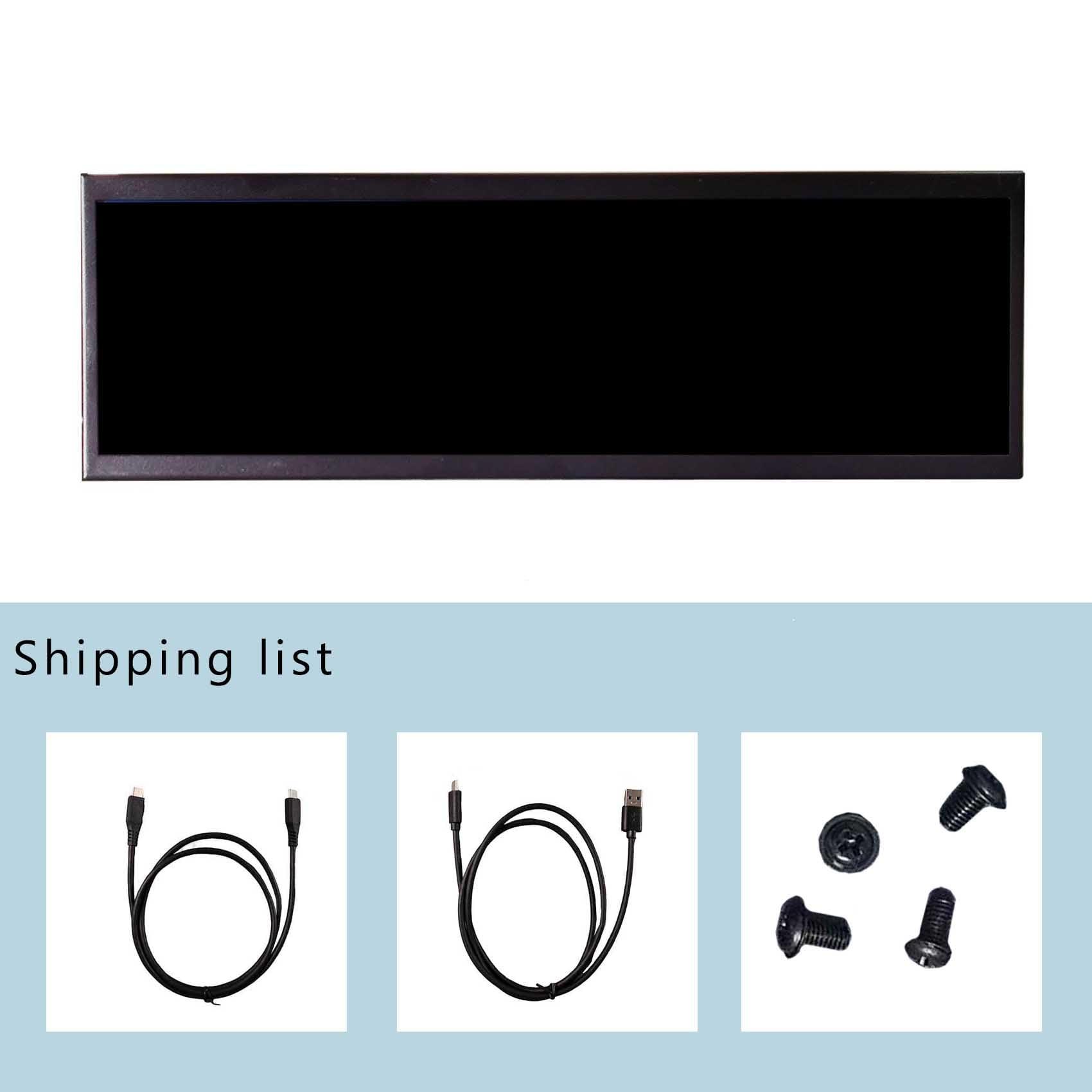 VSDISPLAY VSDISPLAY 14.5'' 14.5 Inch 2560x720 2K IPS LCD Monitor Stretched Bar Display for Computer PC Case GPU CPU Secondary Screen Monitor,Supports USB-C Mini HD-MI Video Input