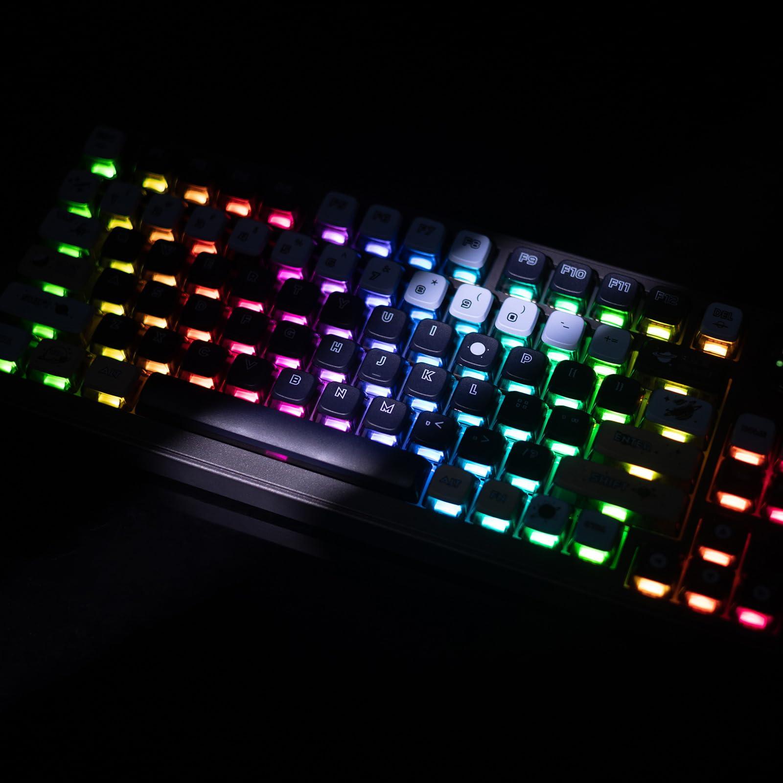 GK GAMAKAY GK GAMAKAY LK75 75% Gasket Mechanical Keyboard with 2 in 1 TFT Smart Display&Knob, Bluetooth 5.0/2.4GHz/USB-C MDA Profile Keycaps 83 Keys RGB Hot Swap Gaming Keyboard (Grayish Black-Jupiter Switch)