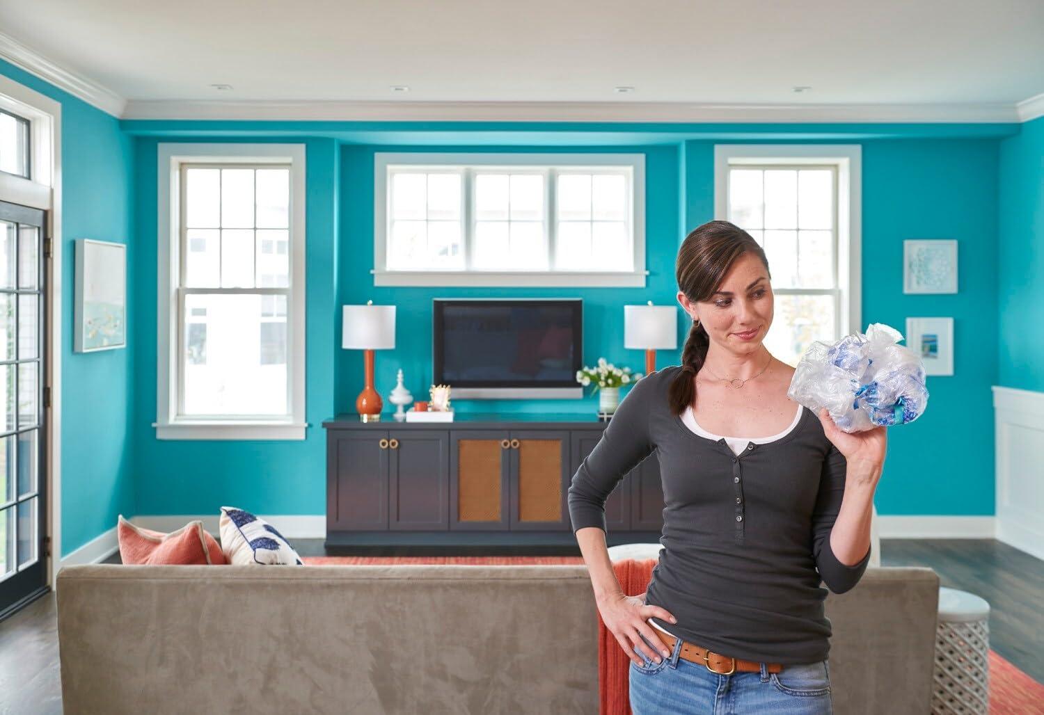 ScotchBlue ScotchBlue Pre Plastic Painters Tape with Bladed Dispenser, 24 in x 30yd, Tape & Masking Film Combined in One Product, Static Cling to Stay in One Place, No Residue Masking Tape (PTD2093EL-24-S)