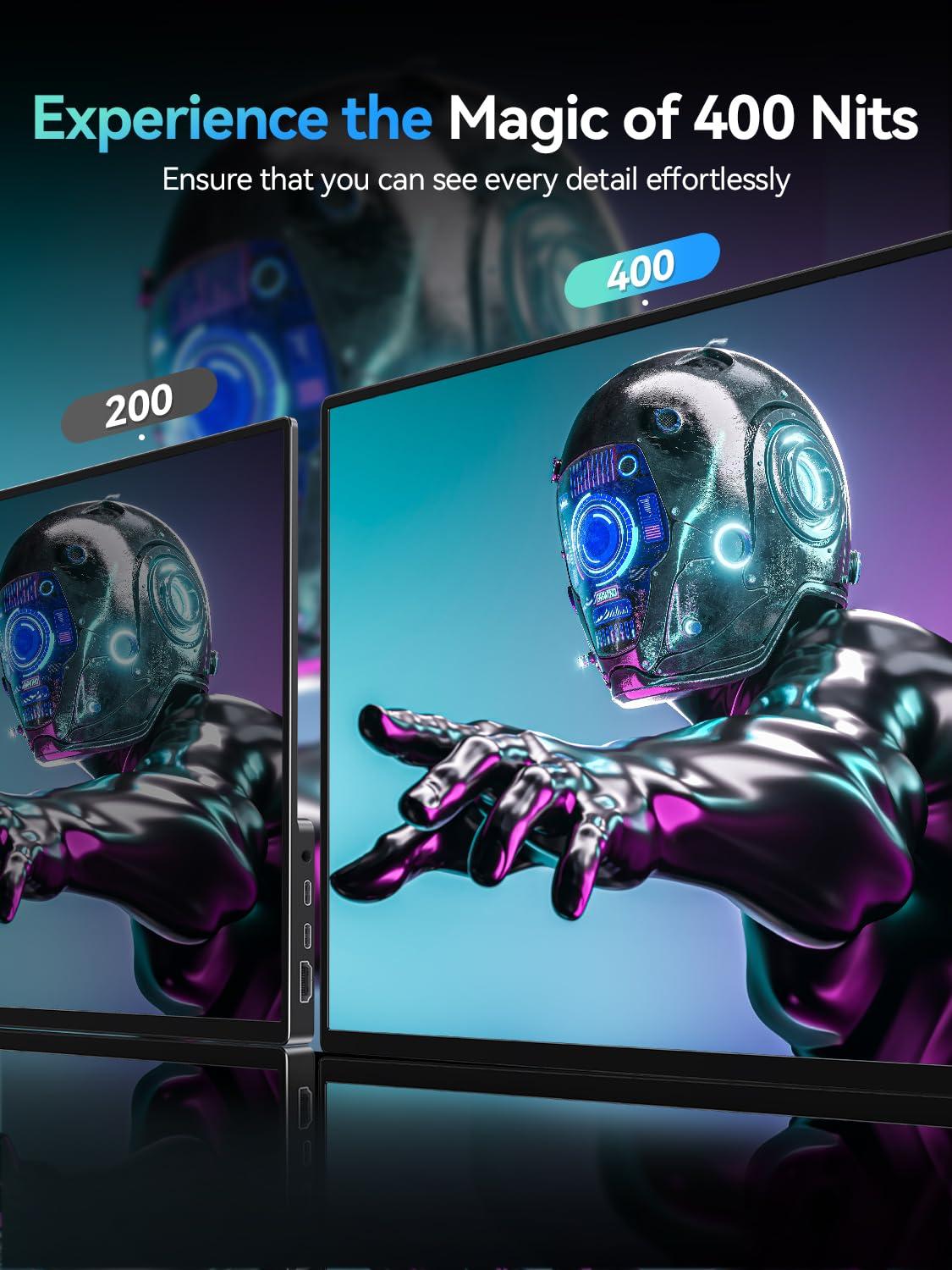 UPERFECT UPERFECT 16 Portable Gaming Monitor | 120HZ, HDR | 400Nits |1080P IPS | Ultra-Slim & Lightweight | Aluminum Alloy | Smart Cover & VESA | Travel External Second Screen for Laptop, PC, Game Console