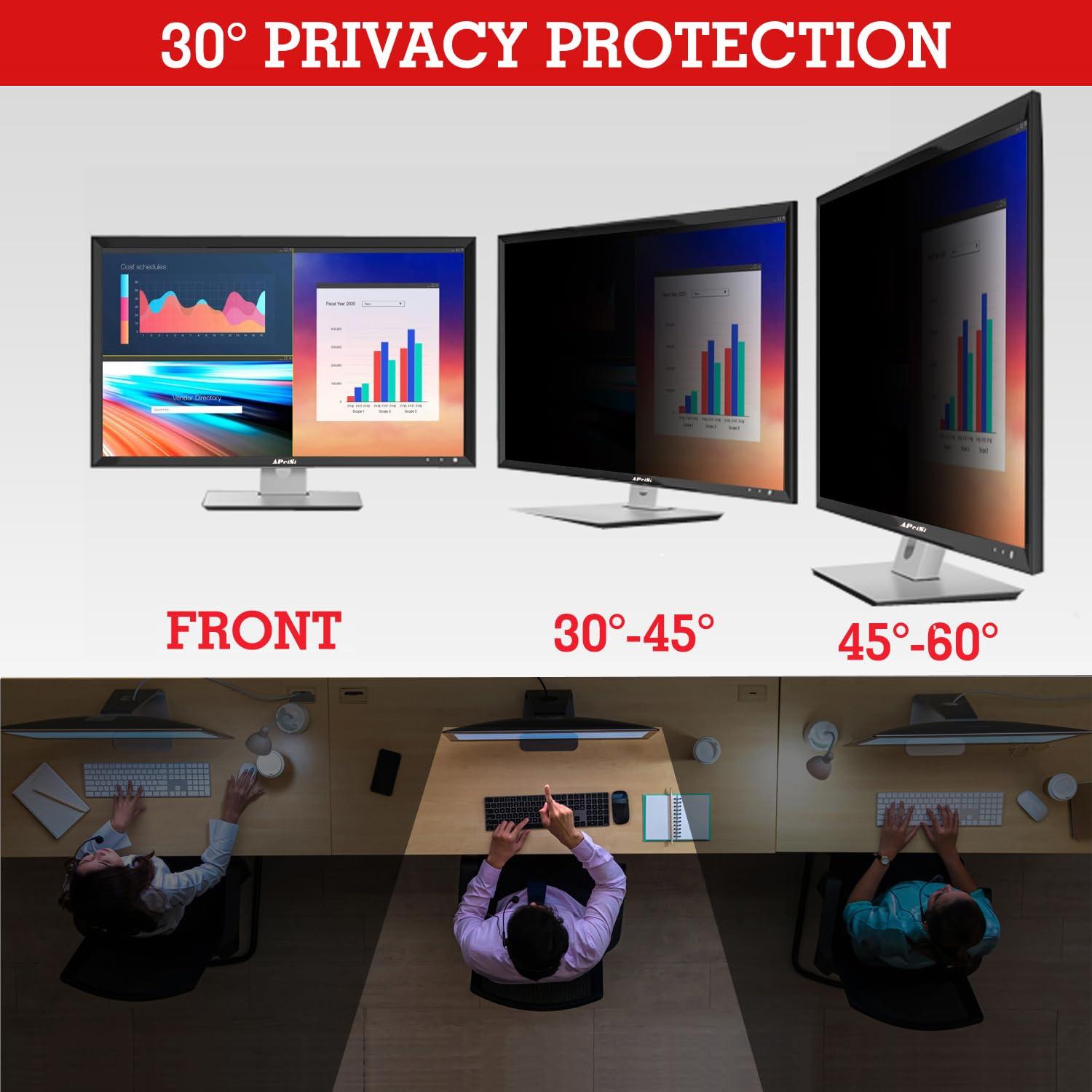 APeiSi 40 Inch Privacy Screen Filter for Computer Widescreen 16:9 TV Monitor - Privacy Shield,Anti-Glare and Anti-Blue light Protector