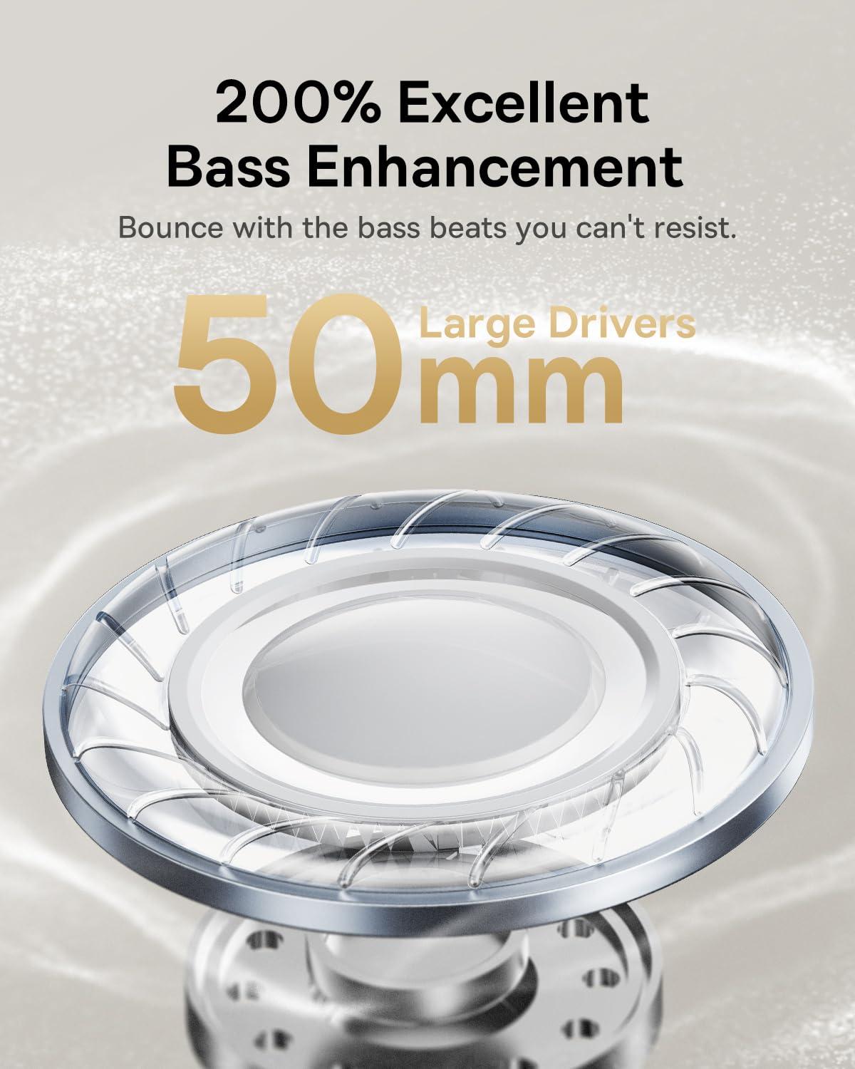 Baseus Baseus Bowie 30 Max Active Noise Cancelling Headphones, Head Tracking Spatial Audio, LDAC Hi-Res Wireless Sound, 65H Playtime, Comfort Fit, Clear Calls, App Control, Bluetooth 5.4 Headphones Over Ear