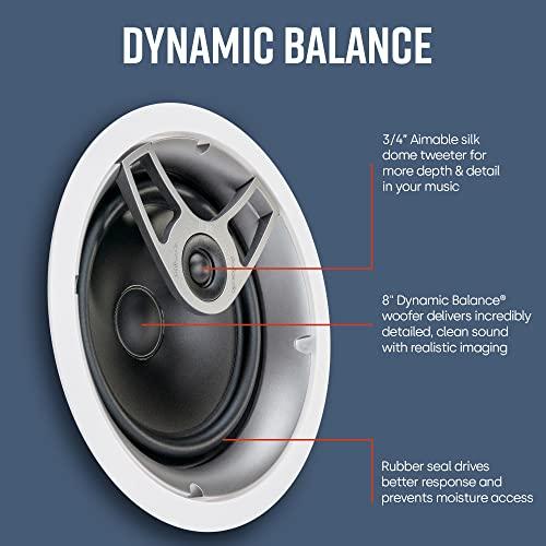 Polk Audio Polk Audio MC80 2-Way In-Ceiling 8" Speaker (Single) | Dynamic Built-In Audio | Perfect for Humid Indoor/Enclosed Areas | Bathrooms, Kitchens, Patios | White