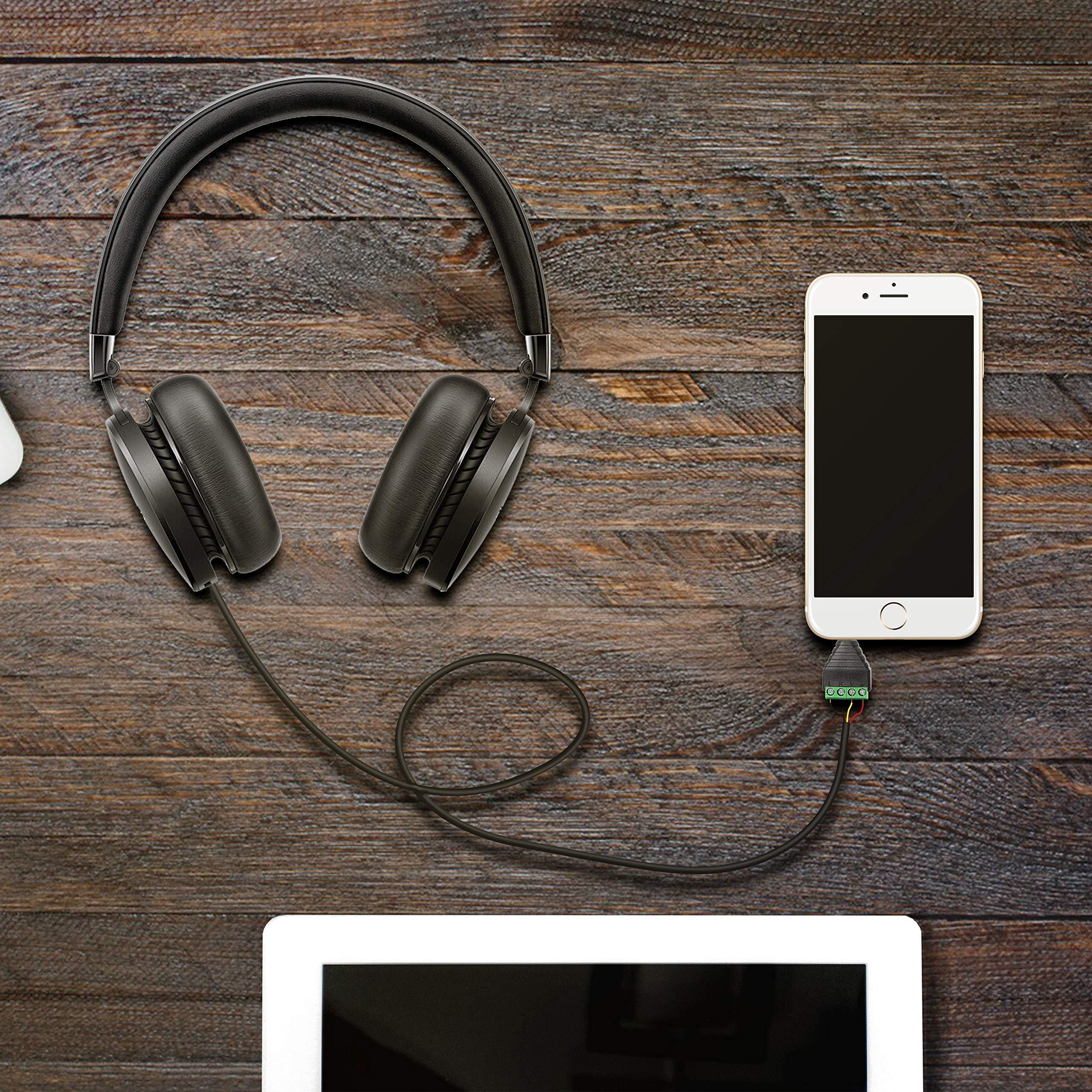 GELRHONR GELRHONR 3.5mm 4 Screw Terminal Adapter, 1/8 Inch 4 Pole Stereo TRRS Audio Plug Solderless Converter for Headphone Headset and Earphone3-Pack