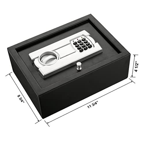 Paragon Lock & Safe Paragon Safes SAFES 7730 Digital Security Drawer Safe with 2 Keys Solid Steel Lockbox for Drawer, Closet, or Vehicle (Dark Gray), 83-DT5914