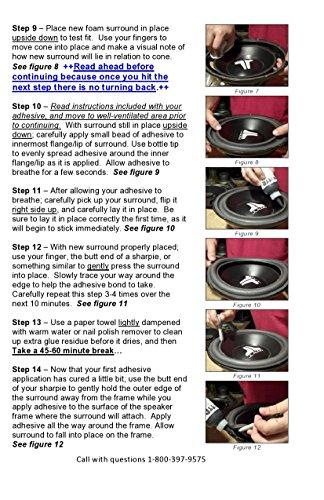 Springfield Speaker Paradigm 10" Speaker Foam Surround Edge Repair Kit - 1 Speaker Kit - Compatible with Paradigm PDR-10, PDR-10, PS1000, PS-1000, PS-1000 v.3, Many More