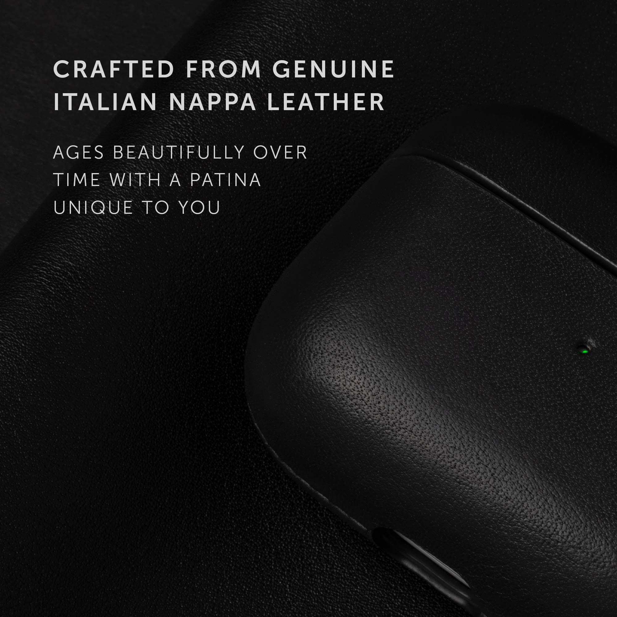 Native Union Native Union Leather Case for AirPods Pro Handcrafted Fully-Wrapped Genuine Italian Leather case Support Wireless Chargers Compatible with AirPods Pro, Airpods Pro 2 (Black)
