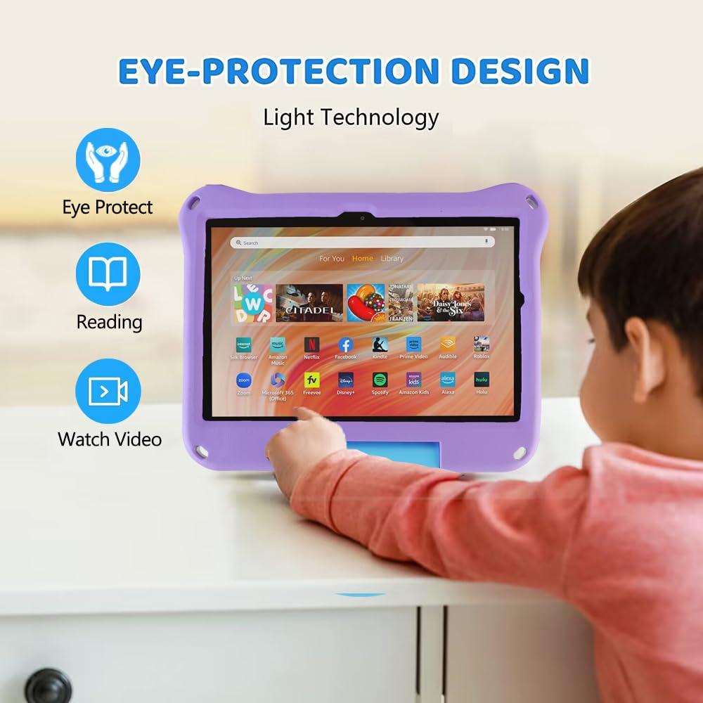 Topevoeon Topevoeon Unicorn Kindle Fire HD 10 Tablet Case for Kids Girls Light EVA Kids Friendly Fire HD10 Plus 10.1 2021 2023 11th 13th Gen Kid-Proof Shockproof Tablet Cover with Handle Kickstand