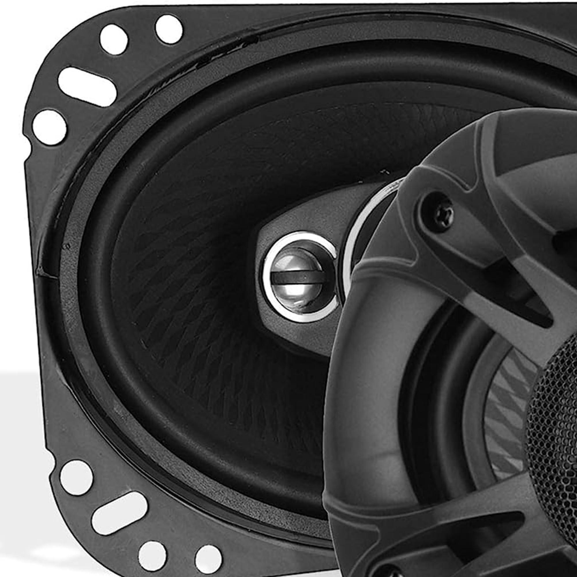 Pyle Pyle 4 Way 6x9 Inch 500 Watt Quadriaxial Loud Pro Audio Universal Quick Replacement Component Sound Speaker with Non-Fatiguing Butyl Rubber (Set of 2)
