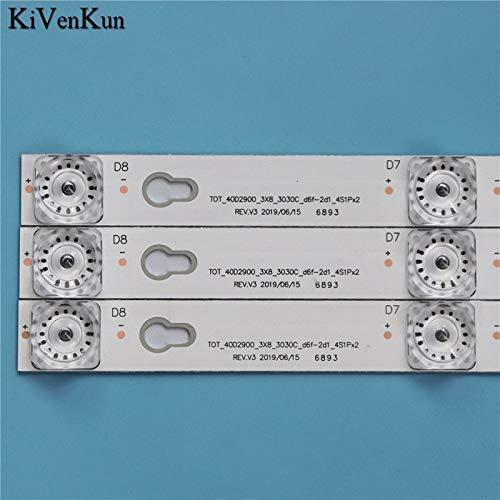 SONSAMA WLS TV's LED Backlight Strips for TCL 40A730U 40S305 40S4900 TV Bars Bands Rulers TOT_40D2900_3X8_3030C Array Tapes 4C-LB4008-HR01J - (Color: 30 Piece for 10TV;Cable Length: 690mm)