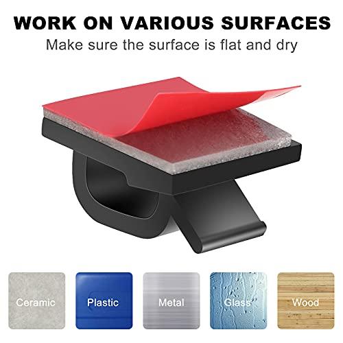 TidyHelper 60 PCS Adhesive Cable Clips, Upgraded Wall Wire Clips for Cable Management, Strong Cord Clips Wire Holders for The Wall, Under Desk, Christmas Lights, Car, Dash Cam, Ethernet, Electric Wires Small