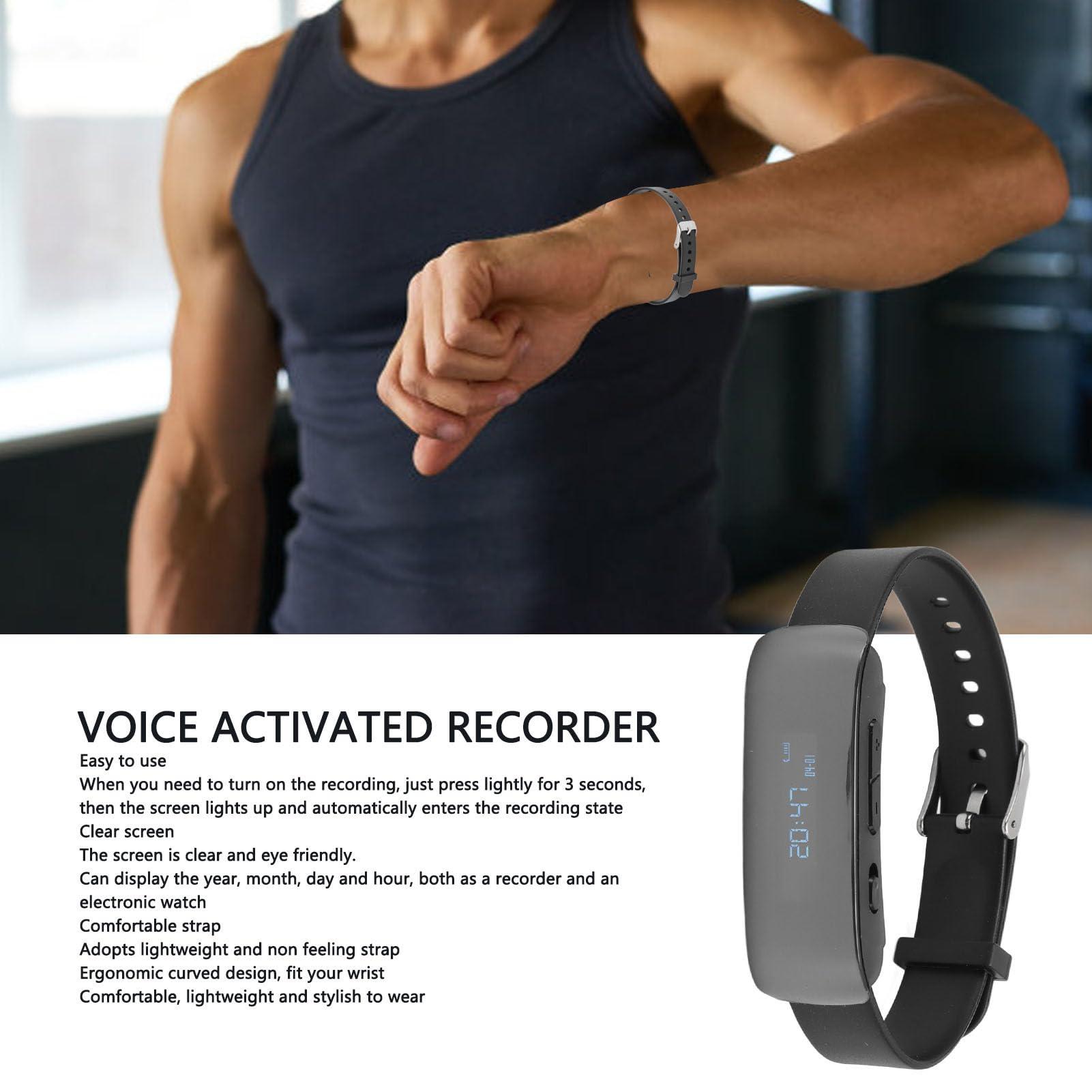 Yoidesu Digital Voice Recorder Watch, Bracelet Recording Device with 90mAh Battery, Wristband, MP3 Recorder with Timing Recording Audio Device, Watch Voice Activated Recorder (4G)