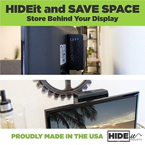 HIDEit Mounts HIDEit Mounts Uni-SW VESA Mount - Made in USA - Black Steel Adjustable Small and Wide Device Wall Mount - Cable Box Wall Mount, Modem Wall Mount, Router Wall Mount and More - Behind TV Cable Box Mount