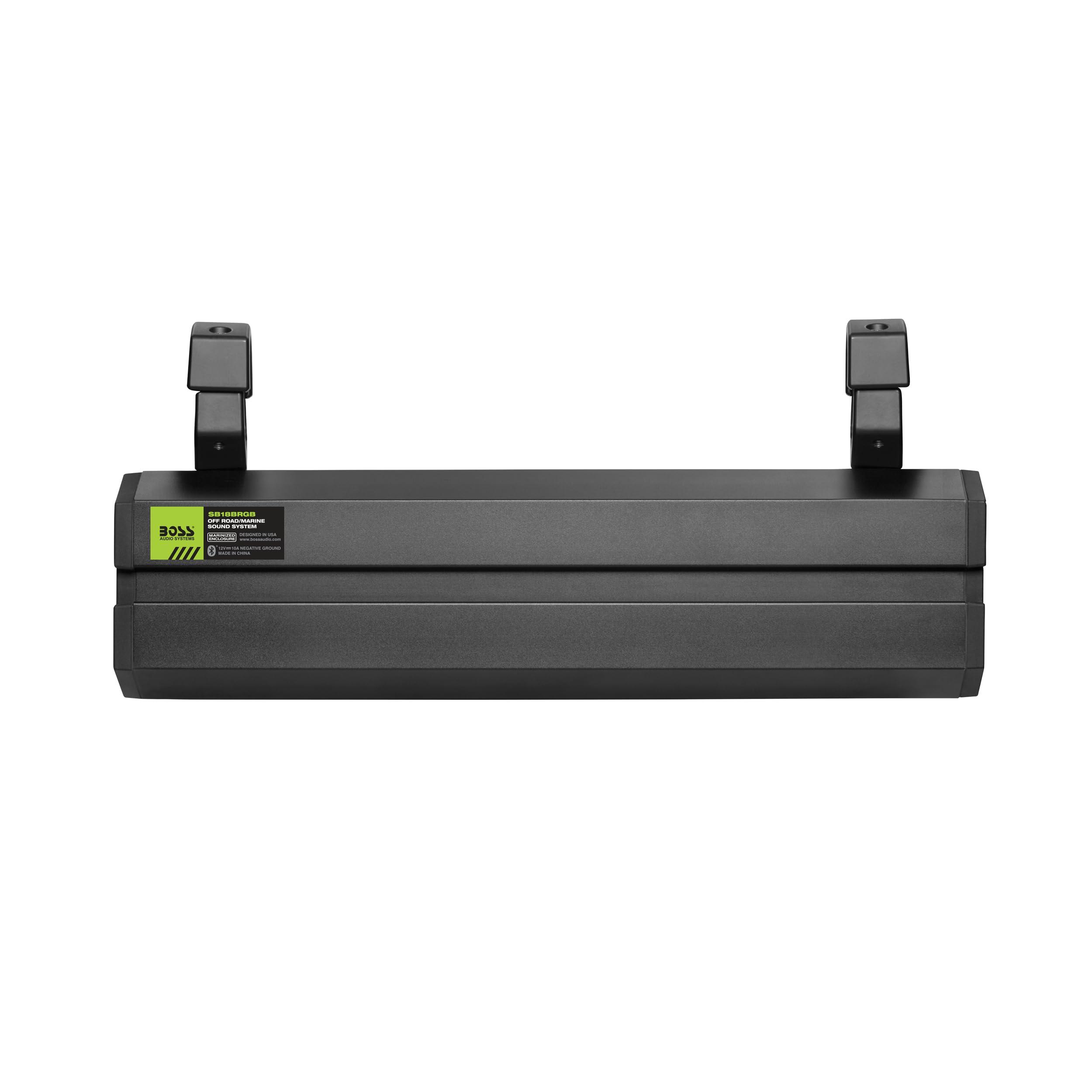 BOSS Audio Systems BOSS Audio Systems SB18BRGB ATV UTV Sound Bar System - 18 Inches Wide, IPX5 Rated Weatherproof, Bluetooth Audio, Amplified, 4 inch Speakers, 1 Inch Tweeters, USB Port, RGB Multicolor Illumination