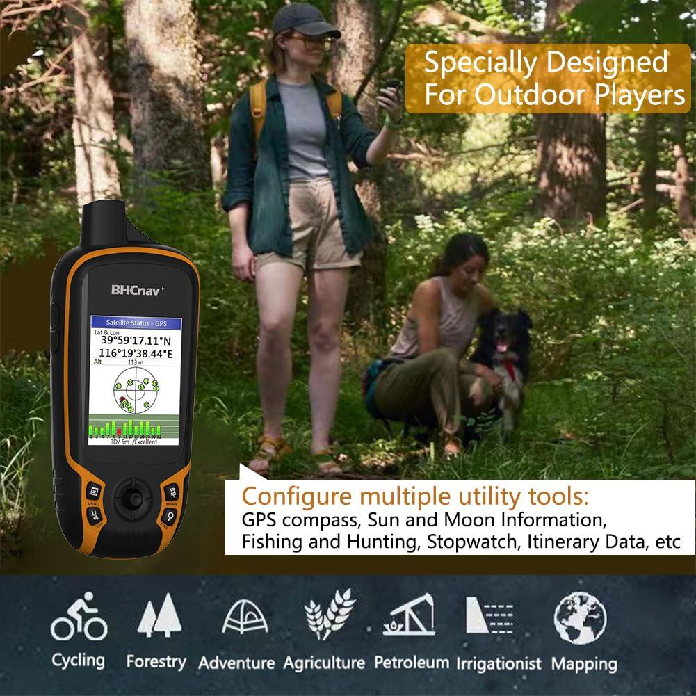BHCnav BHCnav NAVA F30 Handheld GPS Units,Colorful Map Handheld GPS Navigation Device,Land Accuracy Surveying GPS Equipment for Outdoor Hiking Hunting Traveling Adventures