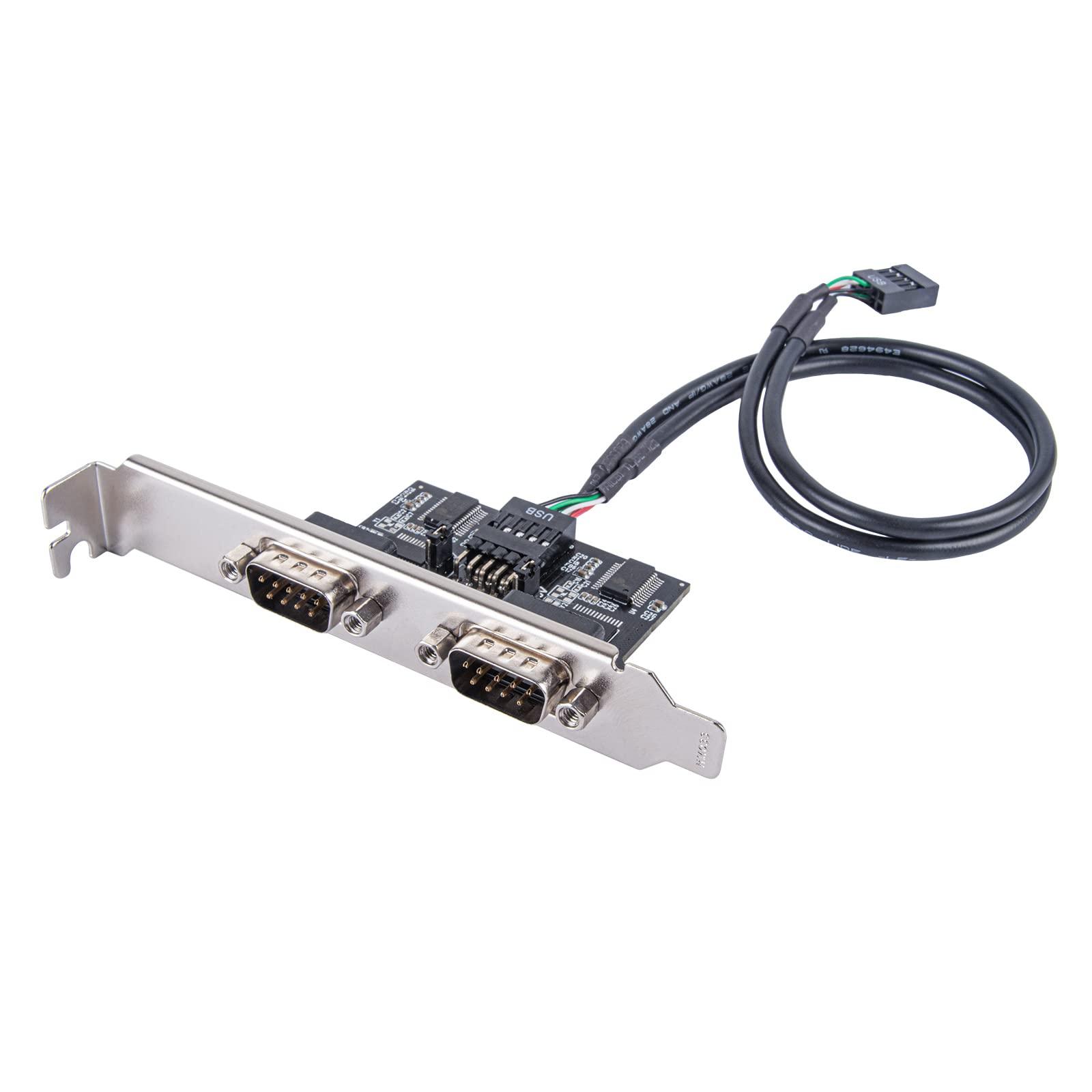 SilverStone Technology SilverStone Technology ECD01 Internal USB 2.0 to Dual RS232 Serial Port Adapter, SST-ECD01