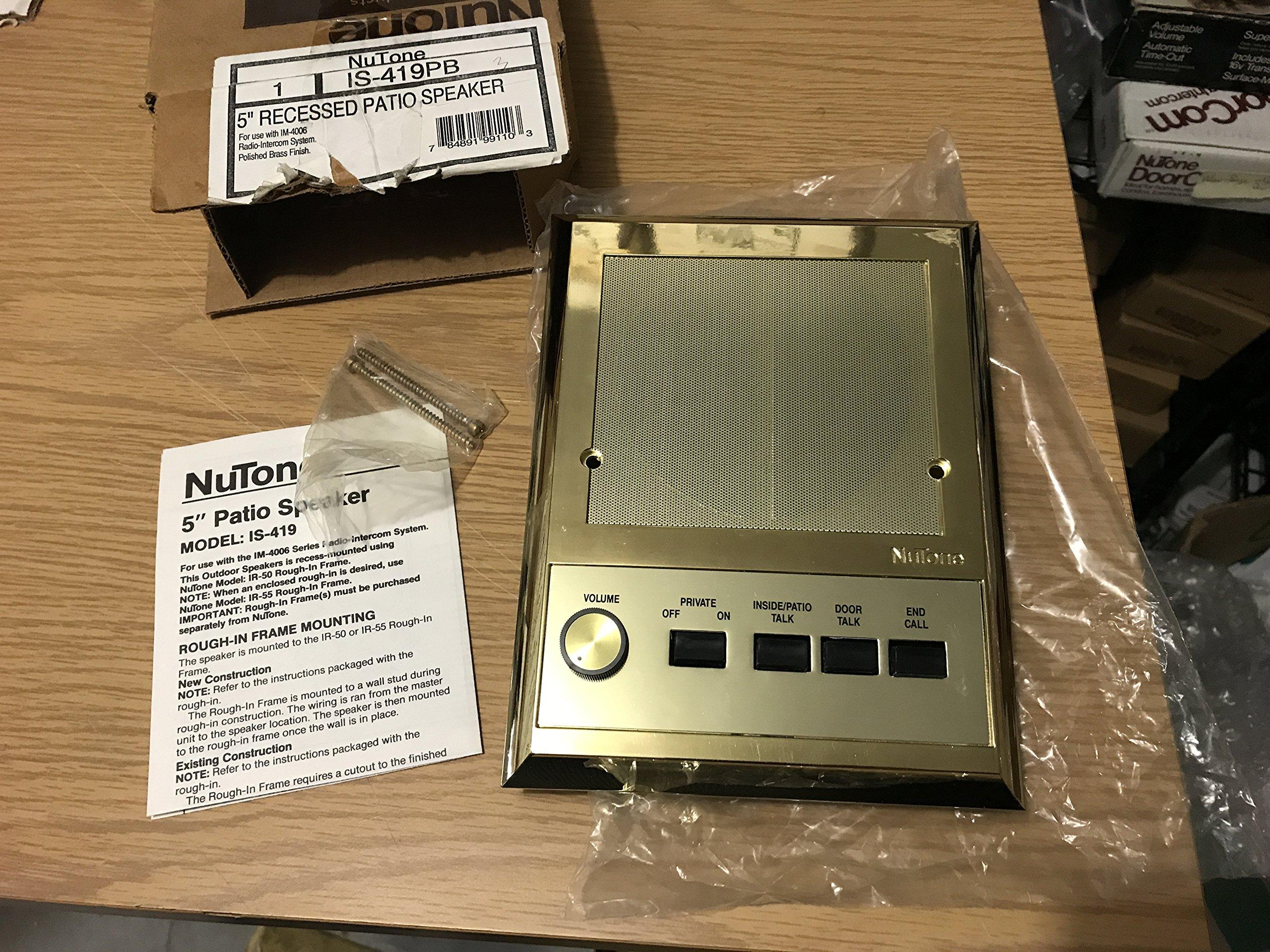 Nutone Nutone IS419PB Polished Brass Intercom Patio Speaker for IM4406, IMA4406, IM4006 Systems