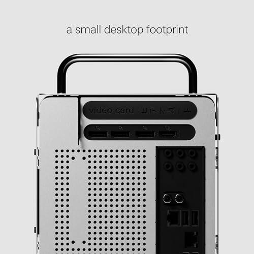 Teenage Engineering teenage engineering Computer-1 Mini-ITX PC Computer case Chassis with Powder Coated Aluminum, Chrome Metal Handles, and Dual-Slot GPU, Small Form Factor, Compatible with SFX Power Supply (Aluminum)