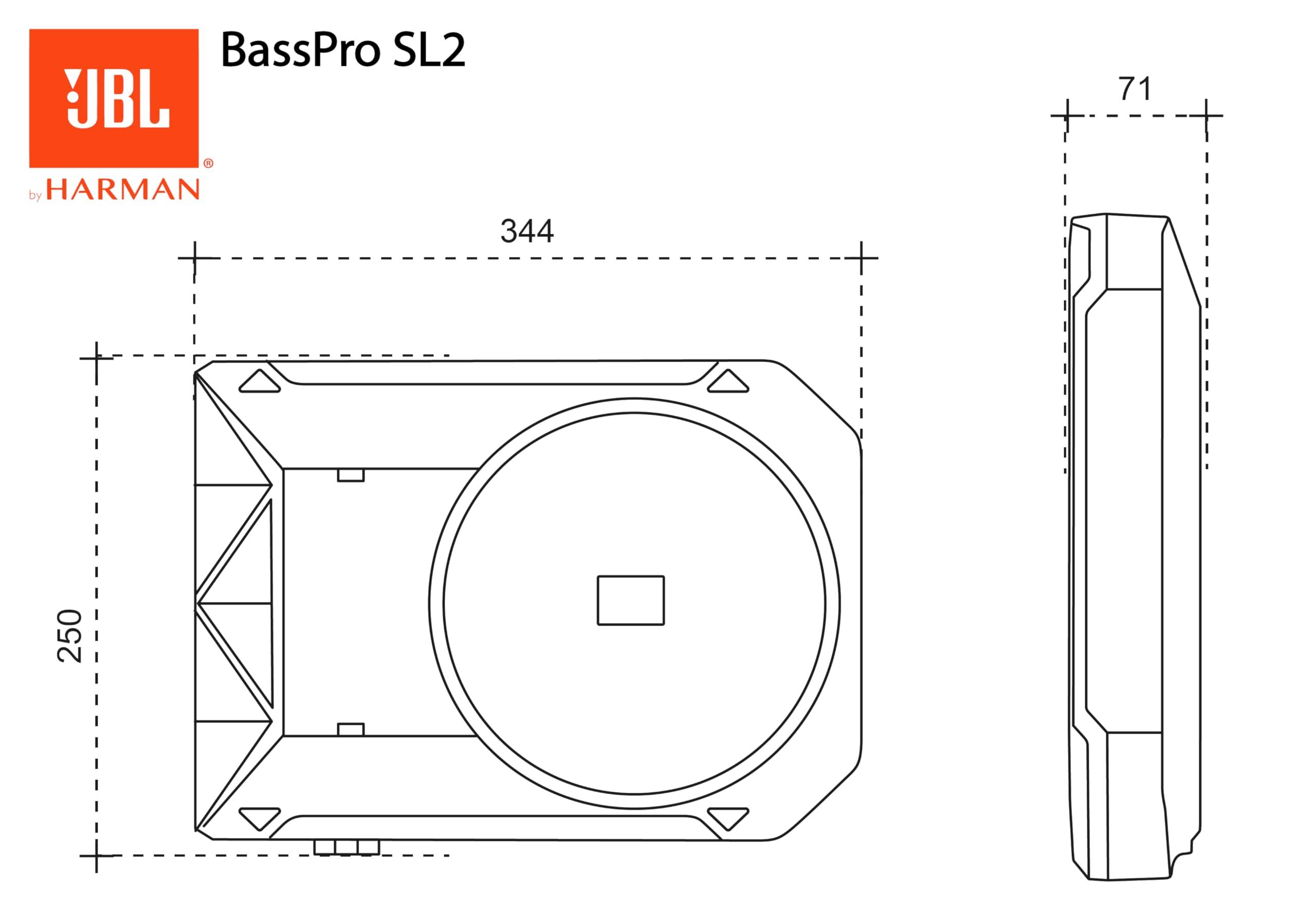 JBL JBL BassPro SL2 Active Underseat Car Subwoofer with Built in Amplifier - Under Seat 8\'\' 125 Watt Power Amplifier