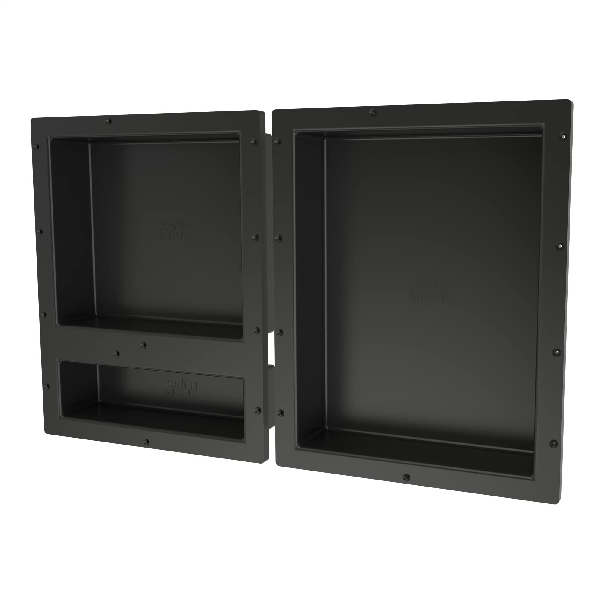 Tile Redi USA Tile Redi USA RNTH1620D-20S Niche Triple Recessed Shower Shelf, Three Shelves, 20" H X 32" W, Black
