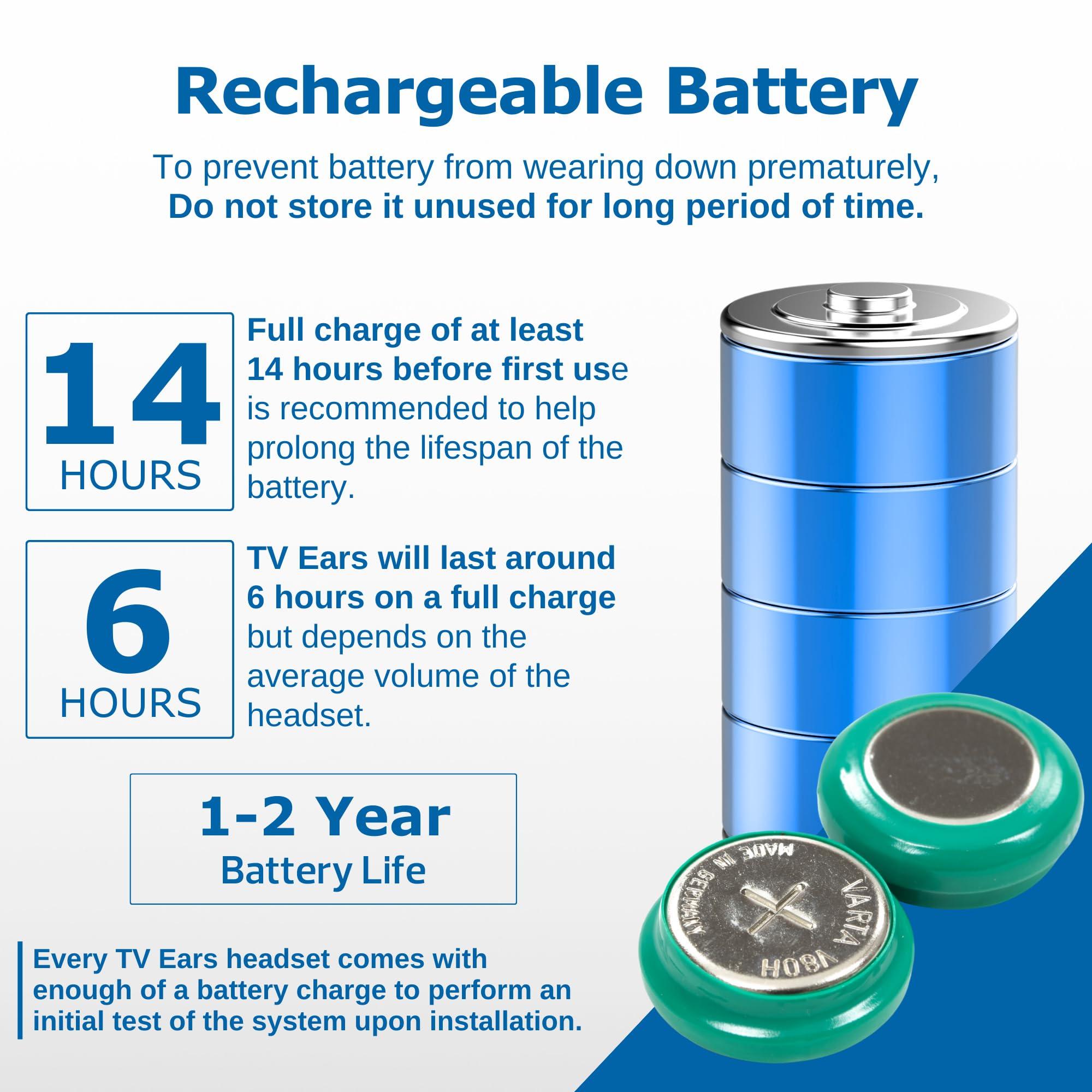 TV  EARS TVEARS Wireless Headset System Bundle - Analog & Digital Compatible, Ideal for Seniors & Hearing Difficulties, Includes RF Transmitter, 4 Replacement Ear Tips, Easy to Use, Compatible with most TVs