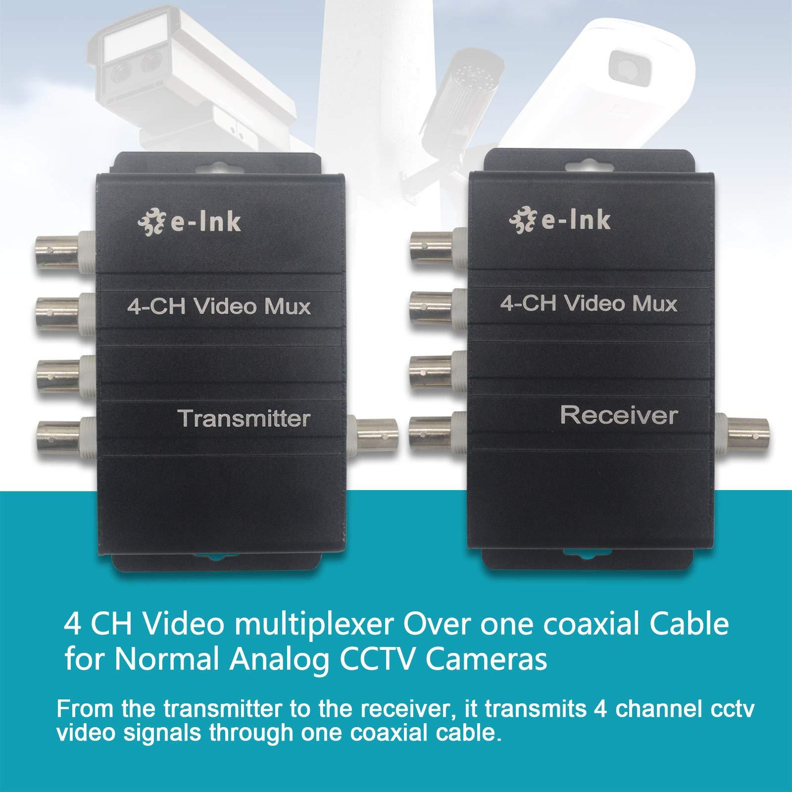 E-link E-link 4 Channel Video Multiplexer - 4Ch CCTV Video Multiplexer Over 1 Coaxial Cable for Standard Analog Cameras
