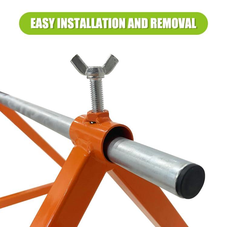 Wire Reel EIP Wire Caddy and 24" Wide Spool Rod | Portable Cable/Wire Spool Rack | Wire Reel Dispenser Heavy Duty Steel Welded Frame for up to 28" Diameter Spools | 220 lb Capacity | Heavy Duty knobs