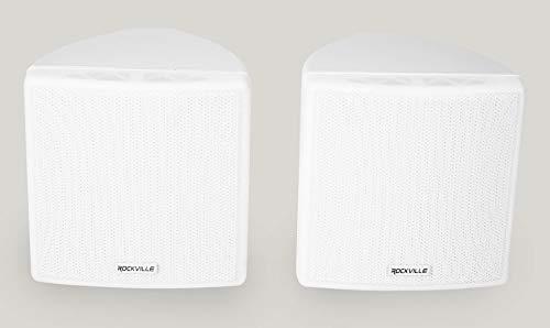 Rockville Rockville (4) Cube 3.5\" 30w RMS White Home Theater Wall Speakers+Swivel Brackets