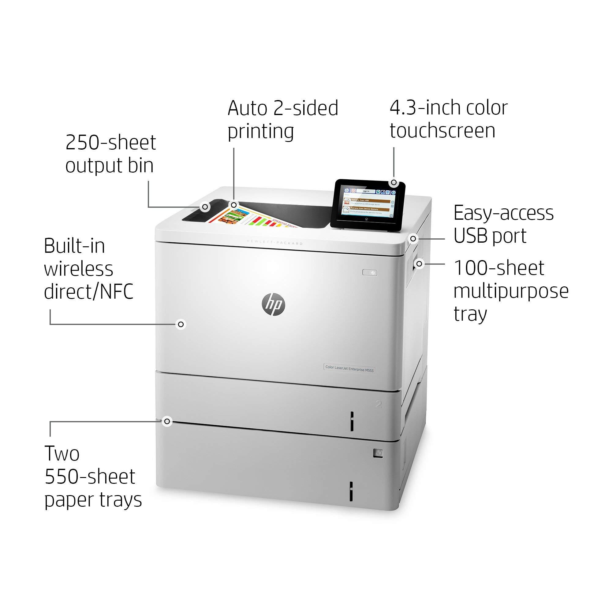 HP HP LaserJet Enterprise M553x Color Printer, (B5L26A) (Renewed)