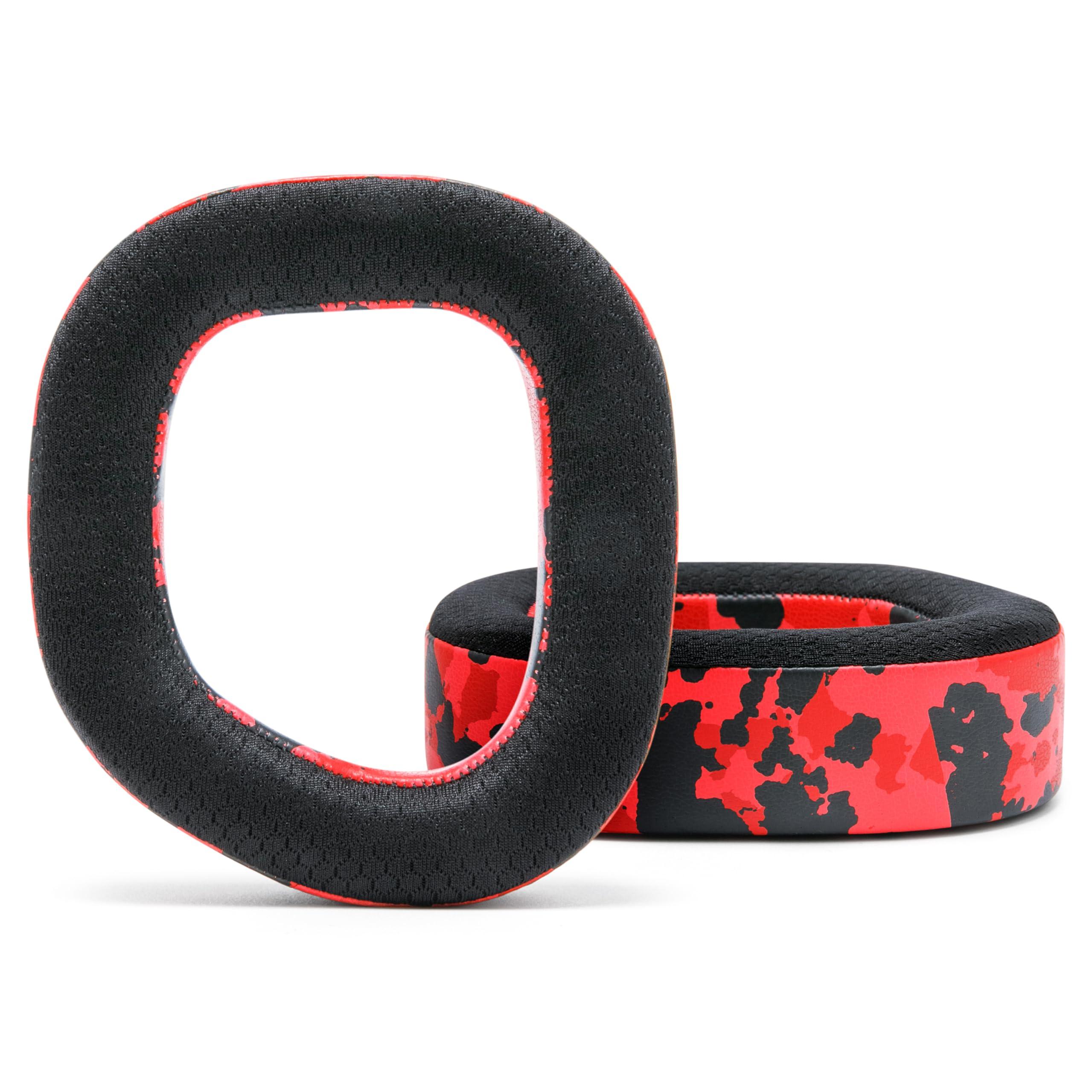 WC WC Freeze HS80 - Cooling Gel Earpads for Corsair HS80 RGB Wireless, Wired, & HS80 Max by Wicked Cushions - Elevate Comfort, Thickness & Sound Isolation for Epic Gaming Sessions | Red Camo