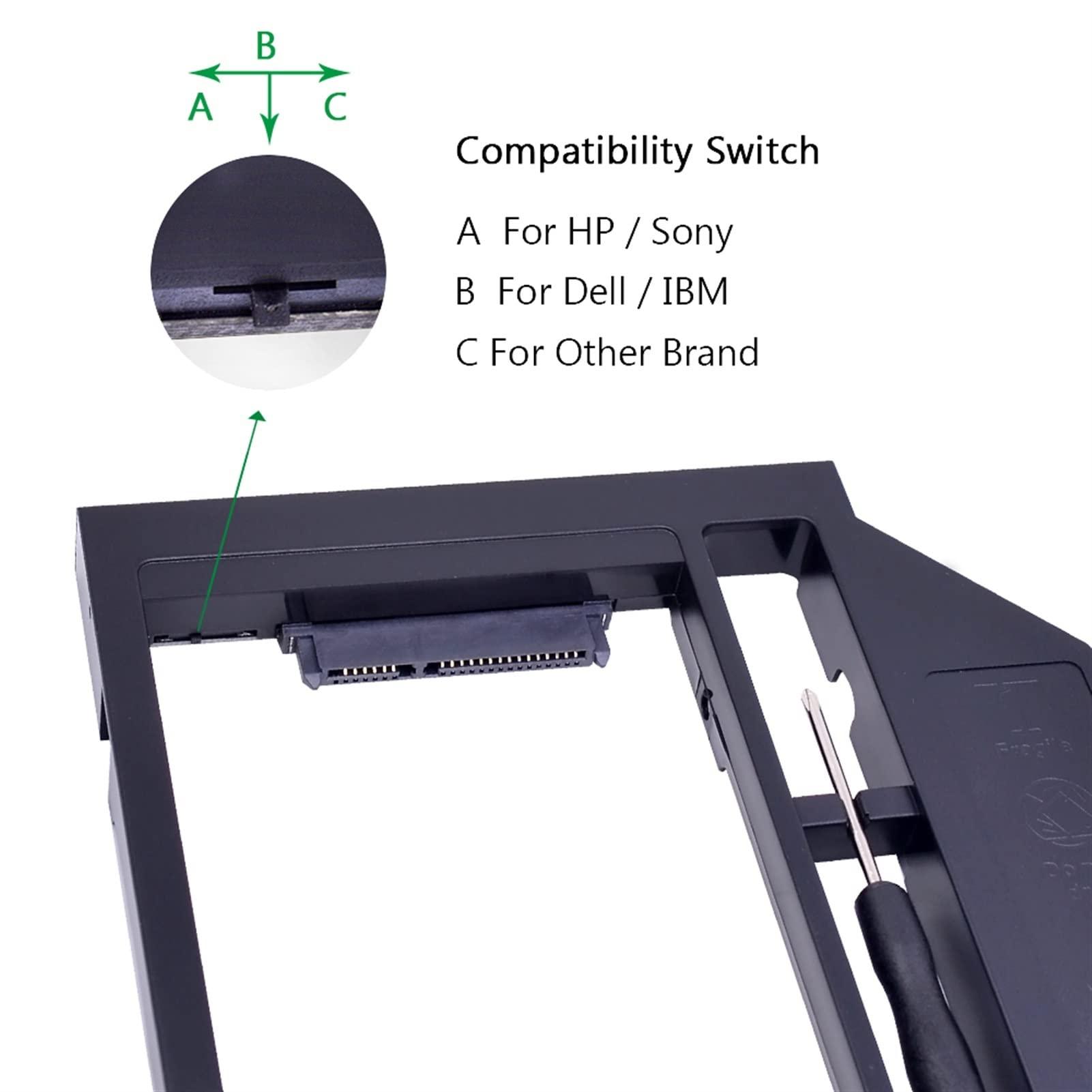 CZKE Original Package SATA 3.0 2nd HDD Caddy 12.7mm for 2.5" Hard Disk SSD Case Enclosure for Laptop CD-ROM DVD-ROM