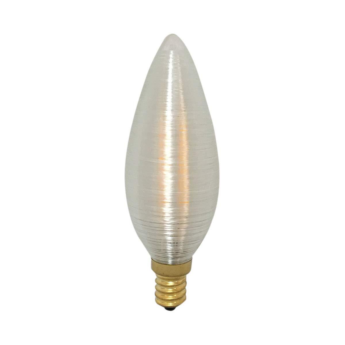 Royal Designs, Inc. Royal Designs, Inc. Vintage Dimmable Silk Wrapped Torpedo Shaped LED Light Bulbs, E12 Candelabra Brass Base, 130V, 4W, Set of 6