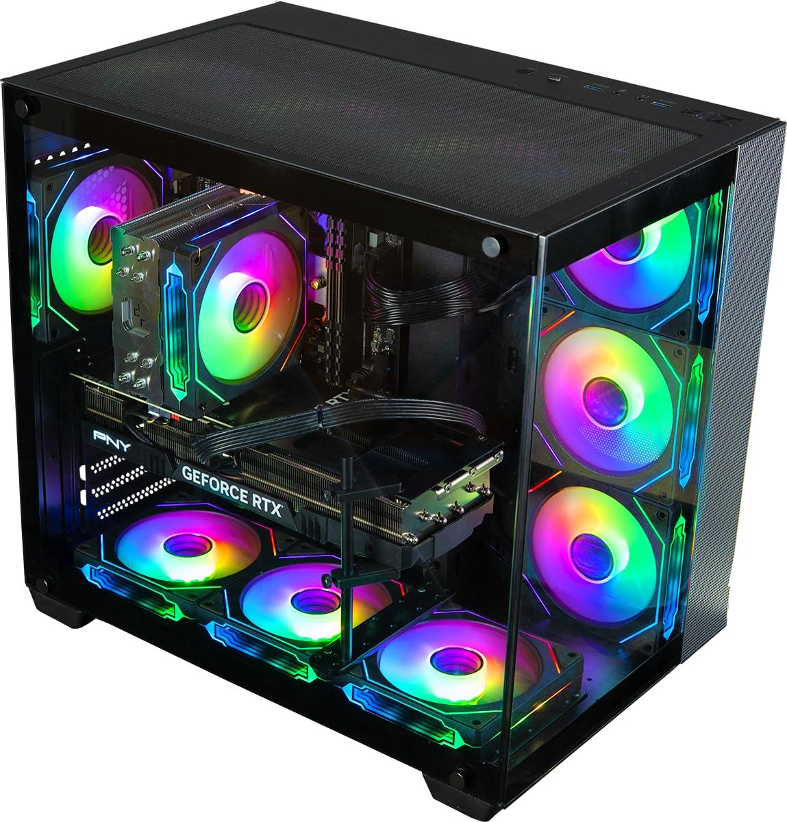 Empowered PC Panorama RTX 4060 TI Gaming PC Desktop - AMD Ryzen 7 5700X Processor, 32GB DDR4 RAM, 1TB NVMe M.2 SSD, WiFi + BT, KB&M, Windows 11 Home - Best 2024 RGB Prebuilt Tower Computer for Gamers