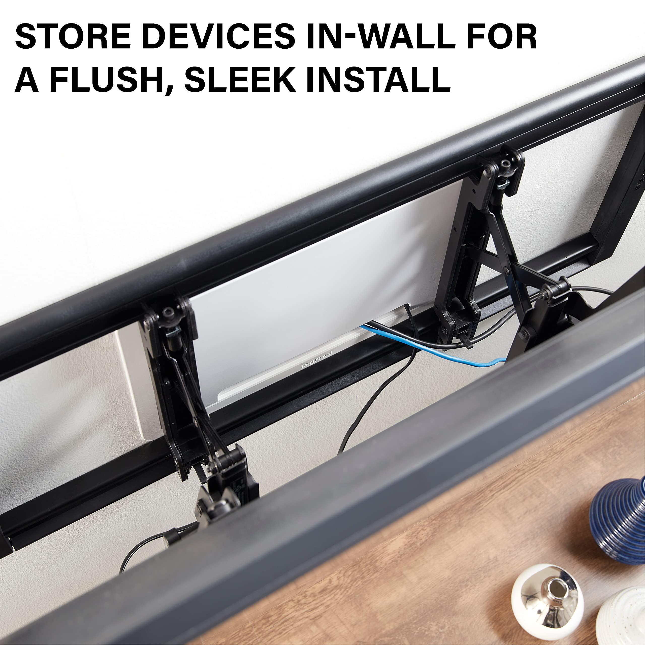 On-Q Legrand - OnQ 9 In. Media Enclosure, Wall Cable Management to Organize System Devices, Home Networking Panel Dual Purpose In Wall Enclosure for Device Storage, Media Box, White, ENP0905NAV1