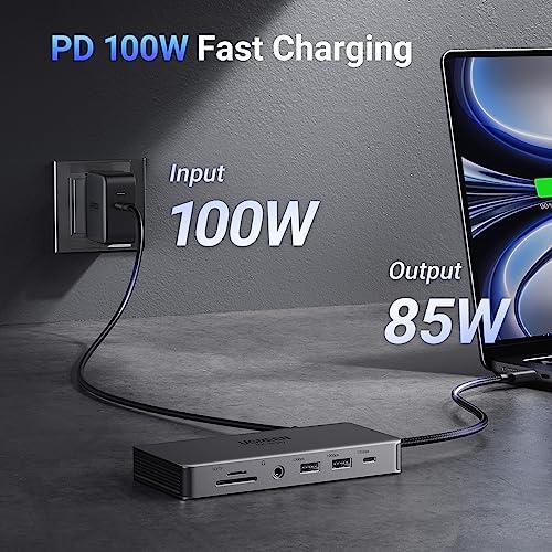 UGREEN UGREEN Revodok Pro 211 Laptop Docking Station 11 in 1 USB C Dock Dual HDMI 4K@60Hz Single 8K@30Hz 10Gbps Data Port 100W PD Gigabit Ethernet, SD/TF Card Reader Compatible for Thinkpad, Zenbook and more