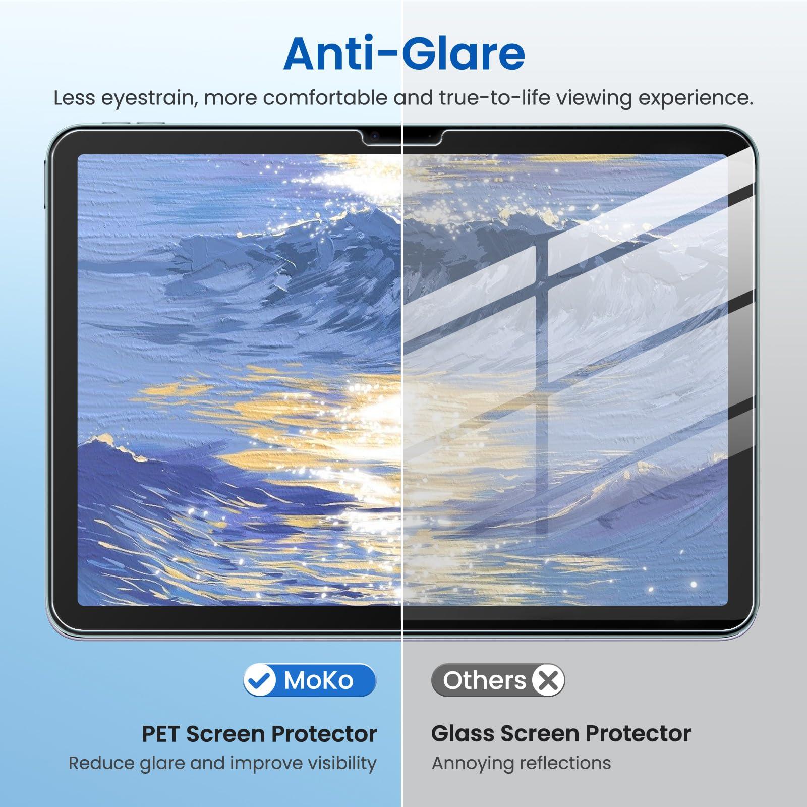 MoKo MoKo Case & Screen Protector for iPad Pro 11 Inch M4 2024 (5th Gen), Ultra Slim Stand Case with Hard PC Translucent Back Shell Cover, Paper Screen Protector Write and Draw Like on Paper