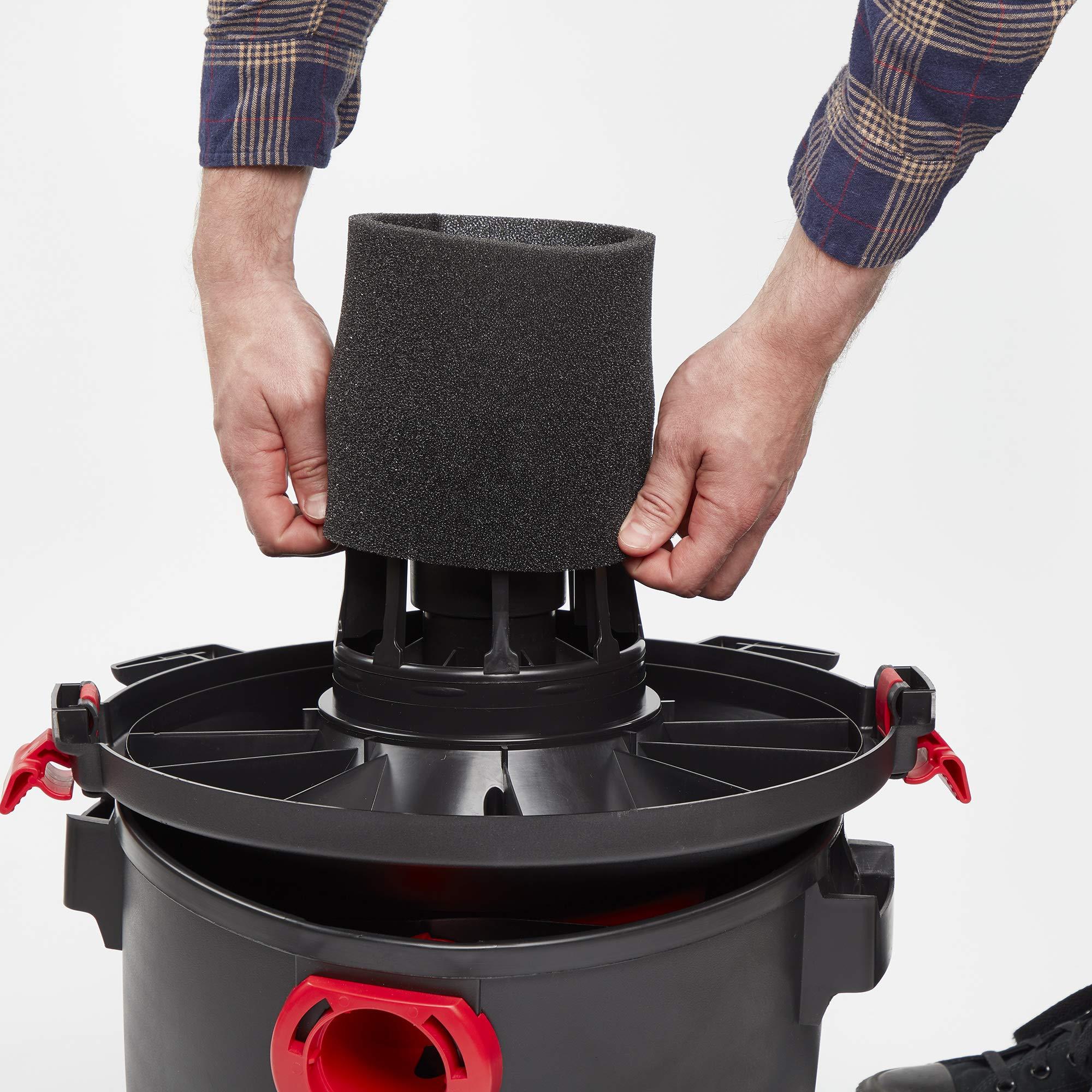 WORKSHOP Wet/Dry Vacs MULTI FIT Wet Vac Filter VF2001 Washable and Reusable Foam Sleeve Wet/Dry Vacuum Replacement Shop Vac Filter for Most 5 Gallon and Larger Shop Vac Branded Vacuum Cleaners