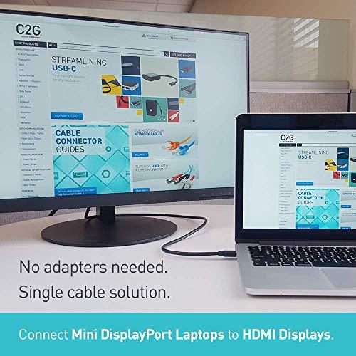 C2G C2G Mini Display Port Adapter, Display Port to HDMI, Male to Male, Black, 3 Feet (0.91 Meters), Cables to Go 54420