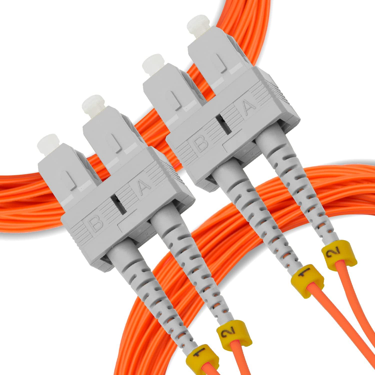 NewYork Cables NewYork Cables Fiber Patch Cable | SC to SC Multimode Duplex OM2 50/125 Jumper Cord | 5M (16.4ft) 10gb Fiber Optic Cable (Orange)