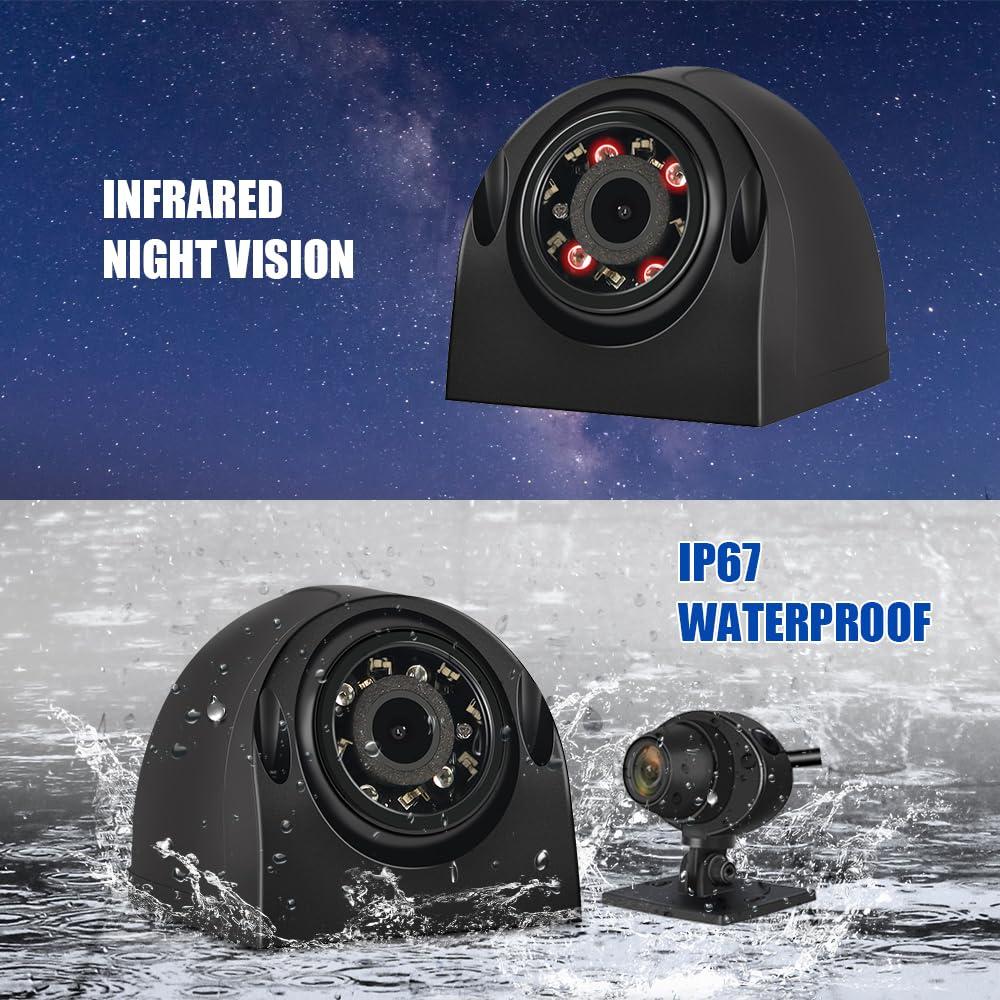 VSYSTO VSYSTO 4CH Truck Dash Camera System DVR Recorder Waterproof Backup Camera Front&Sides&Rear VGA for Truck Tractor Semi Trailer Van 7.0\" Monitor Infrared Night Vision