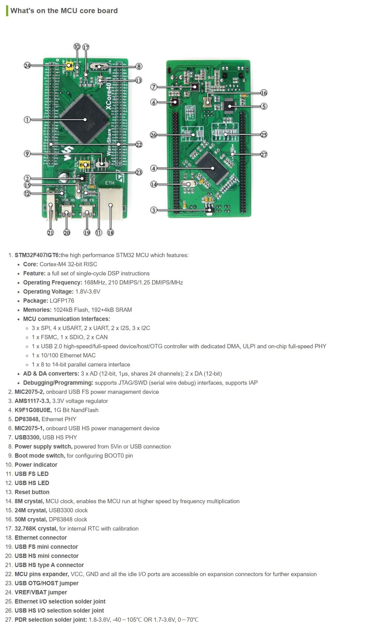 TUOPUONE TUOPUONE STM-32 Development Board STM-32F407IGT6 USB HS/FS Ethernet NandFlash JTAG/SWD LCD USB to UART