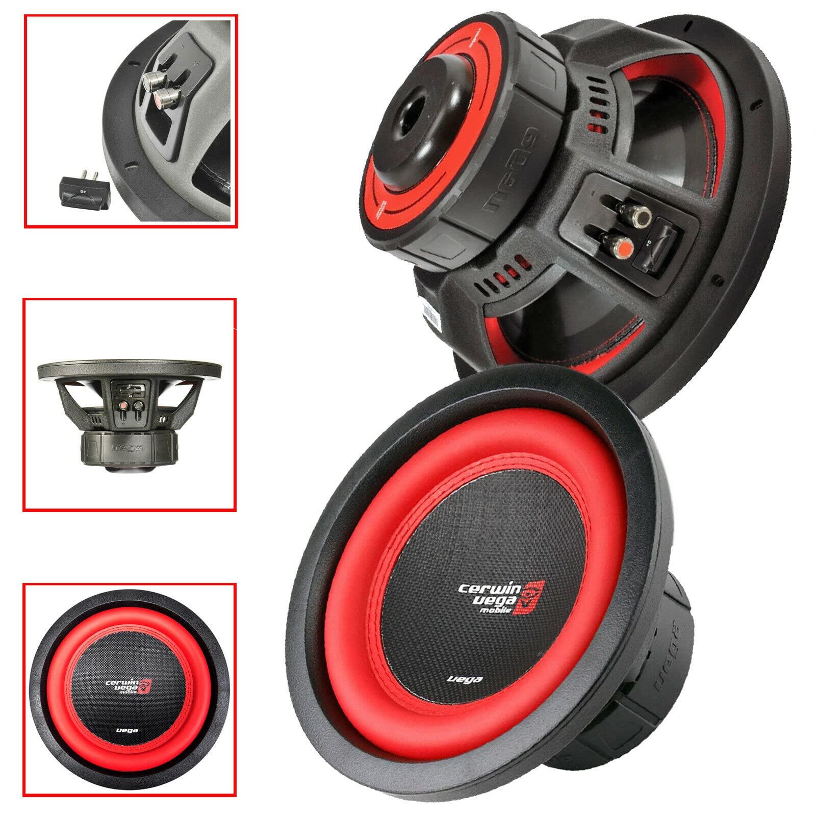 Cerwin-Vega CERWIN-VEGA! Vega Series 8\" 250W RMS 4-Ohm High-Performance Car Subwoofer - Dual 4-ohm Voice Coils, Deep Bass Car Audio System, 8 Inch Powered Subwoofer for Superior Sound Quality V84DV2
