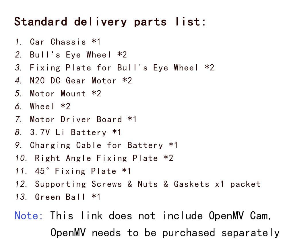 OpenMV OpenMV SingTown Smart Robotic AGV Car Kit Genuine, Auto Tracking Color Balls or Following Lines, Apply to Cam H7 Plus, Cam H7, Cam M7, Cam H7 R2