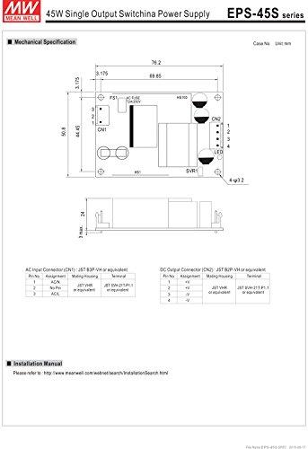 MEAN WELL MW Mean Well EPS-45S-5 5V 8A 40W Single Output Switching Power Supply
