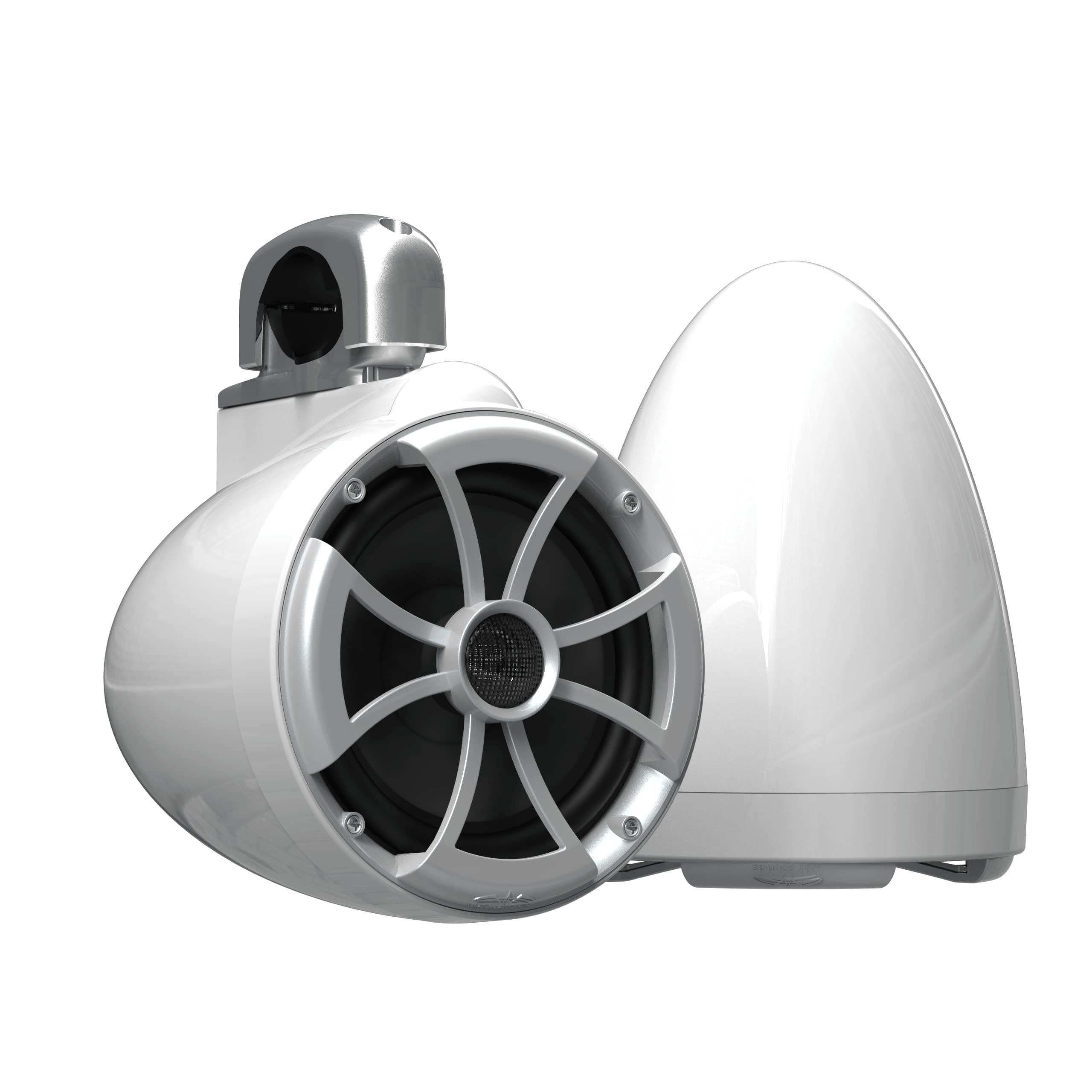 wet sounds wet sounds ICON 8-W FC SA V2 ICON Series 8" White Tower Speaker with Fixed Clamps