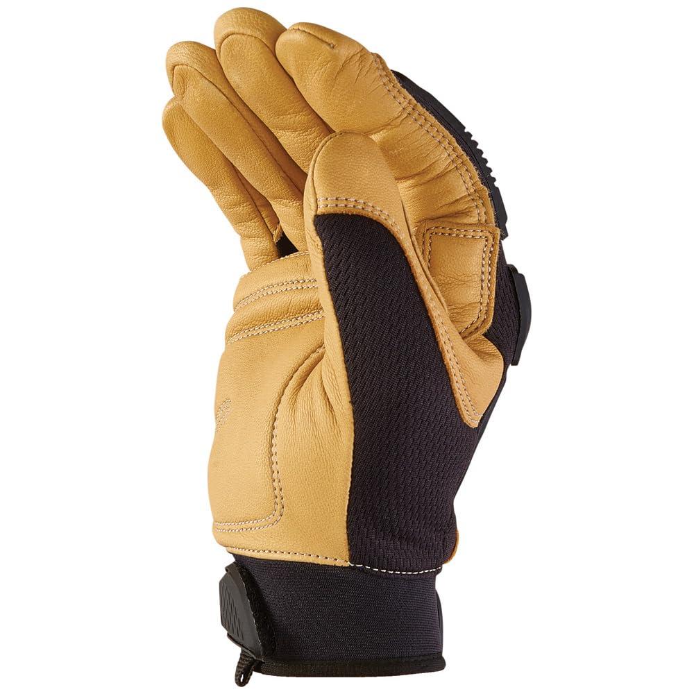 Klein Tools Klein Tools 60188 Work Gloves, Professional Grade Leather Gloves with Knuckle and Finger Protection, Thumb Reinforcement, Mesh Back, Large