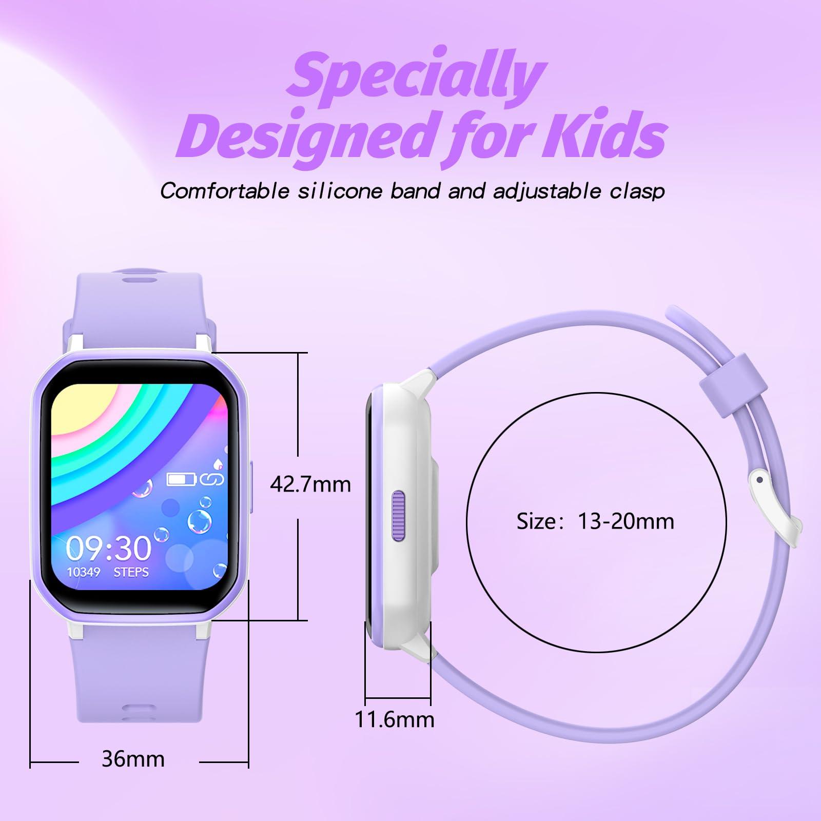 YOUSOKU YOUSOKU Kids Smart Watch Girls Boys, Fitness Tracker for Kids, 1.5 Inch DIY Dial, 19 Sport Mode, Sleep Monitor, Pedometers, Heart Rate, IP68 Waterproof, Great Gift for Boys Girls Teens